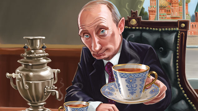 MoneyWeek magazine cover illustration, issue 878. Putin offering tea.jpg