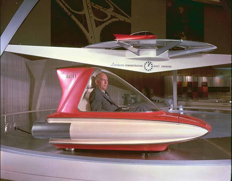 1959 Levacar Mach I, wheel-less air-levitated car never completed.jpg