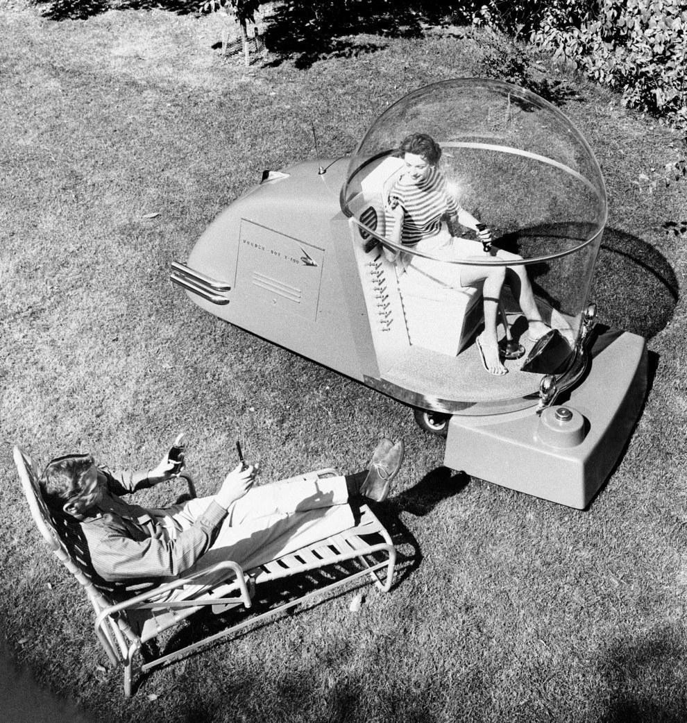 Air conditioned luxury lawn mower, 1950s.jpg