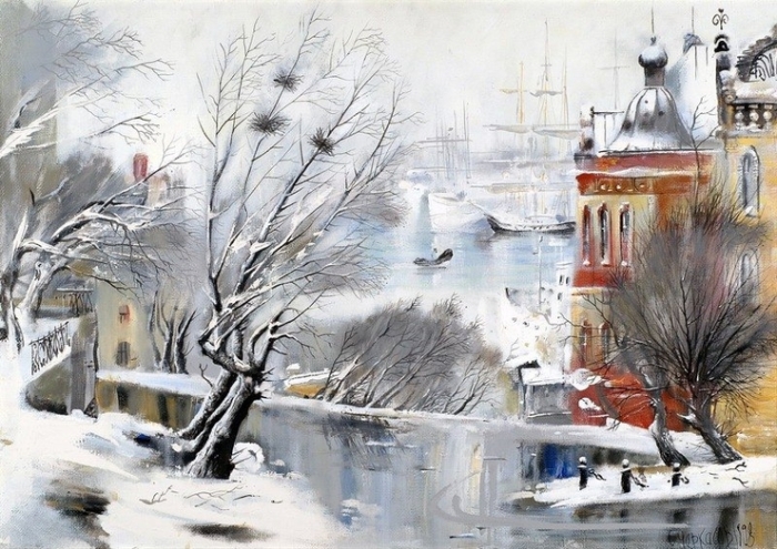На пристани.  Сергей Черкасов..jpg