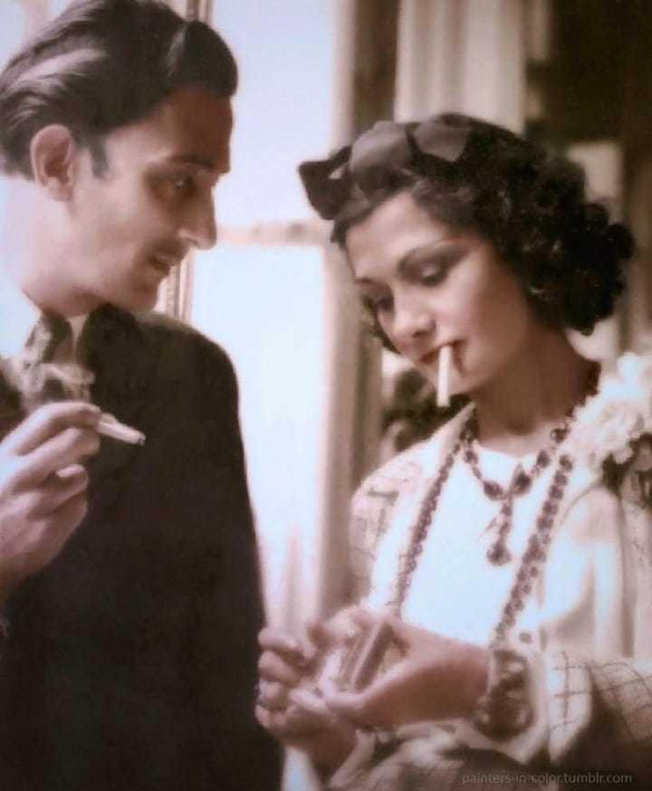 Salvador Dali` with Coco Chanel. Côte d'Azur, 1930.jpeg