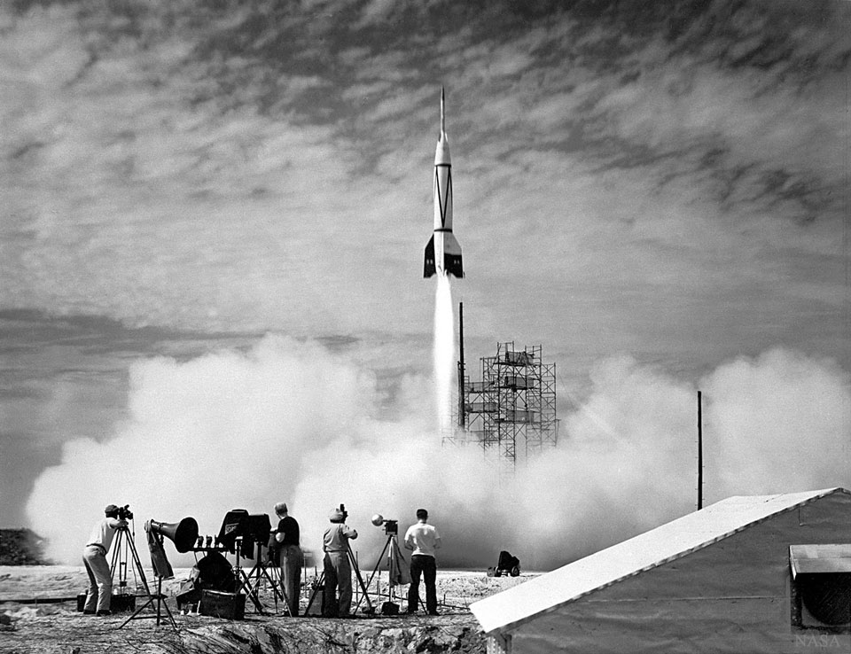 The First Rocket Launch from Cape Canaveral ~ 1950.jpg