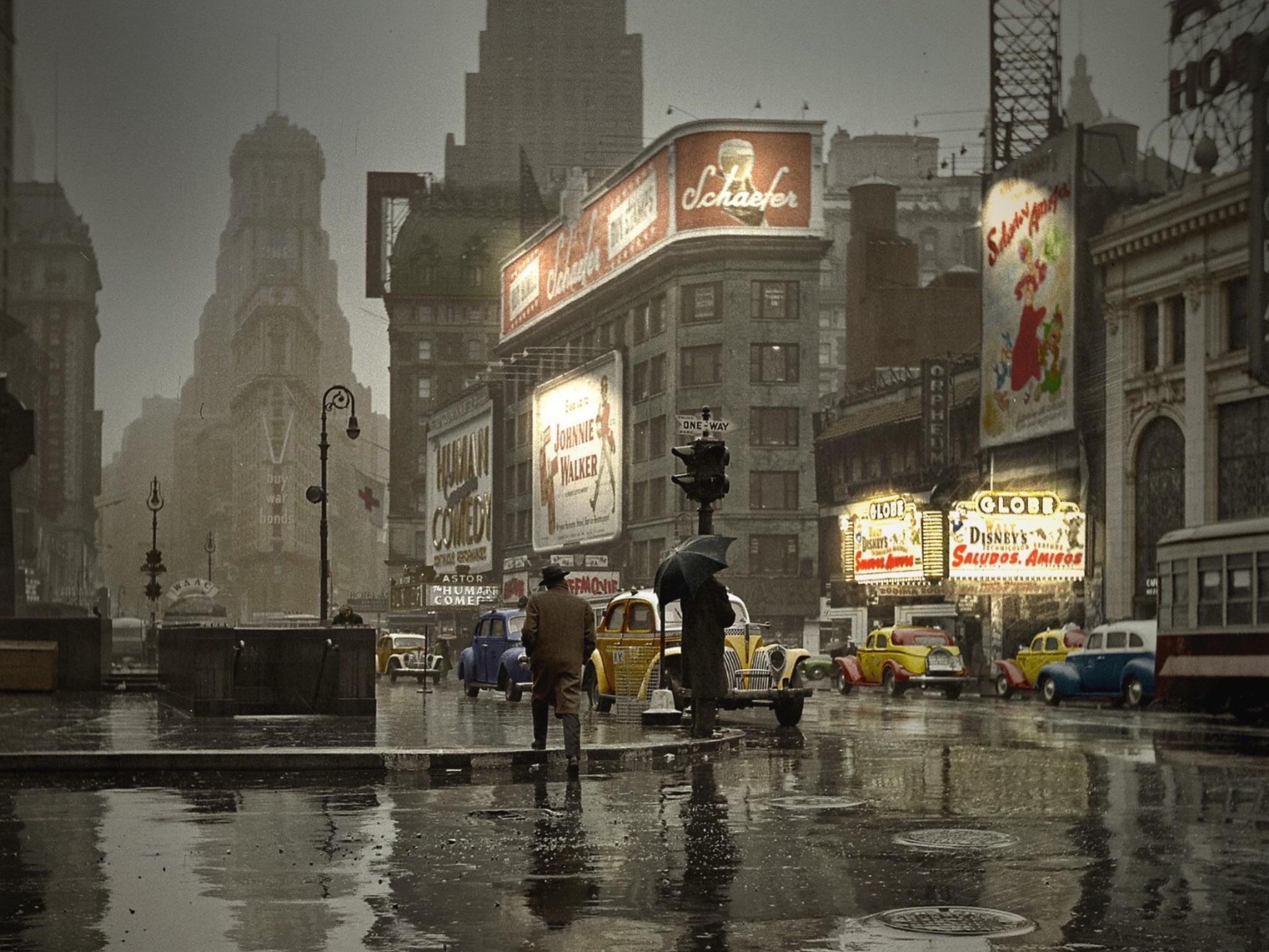 A rainy winter day in New York City, 1943.jpg