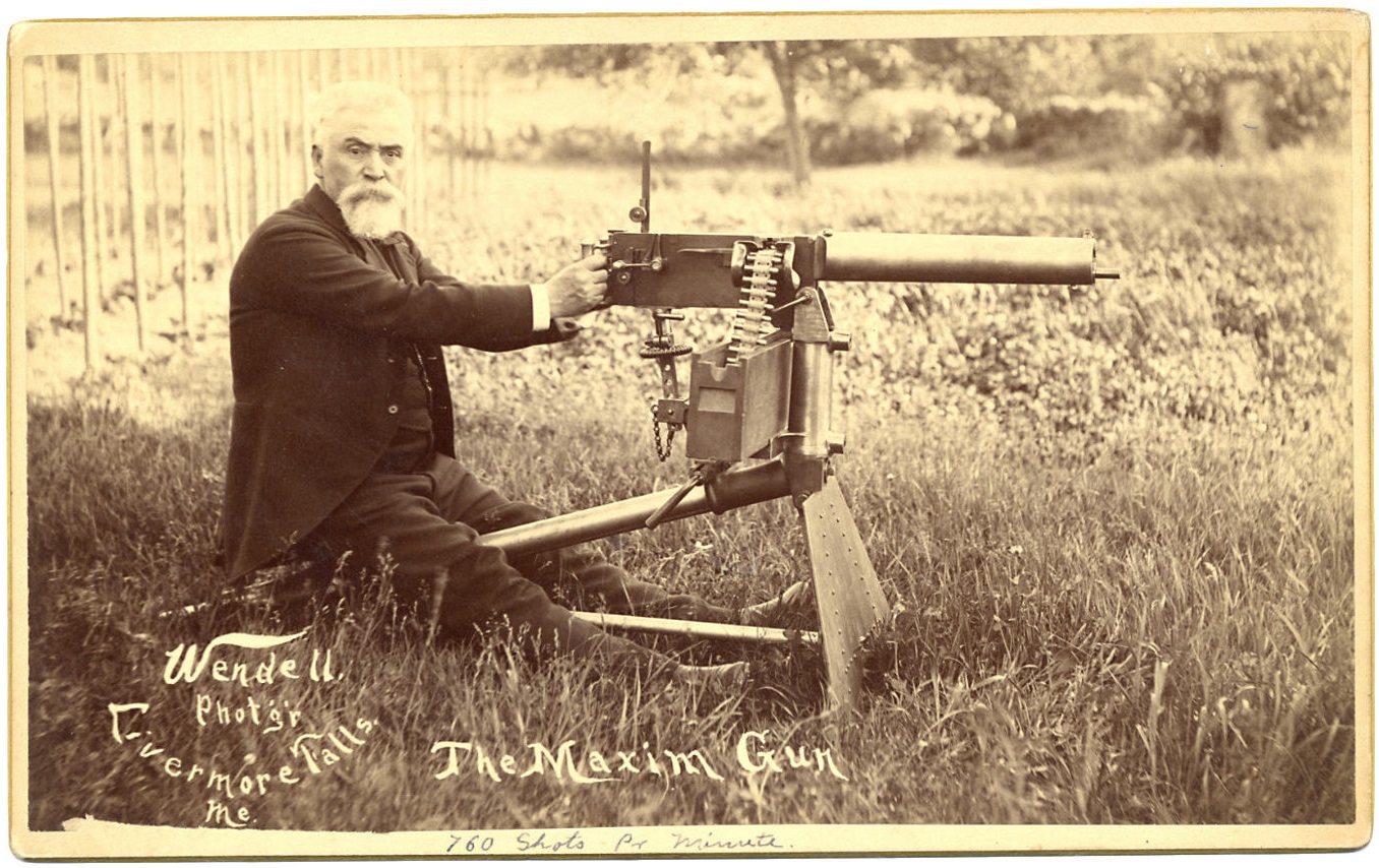 Hiram Maxim, inventor of the automatic machine gun (circa 1900).jpg