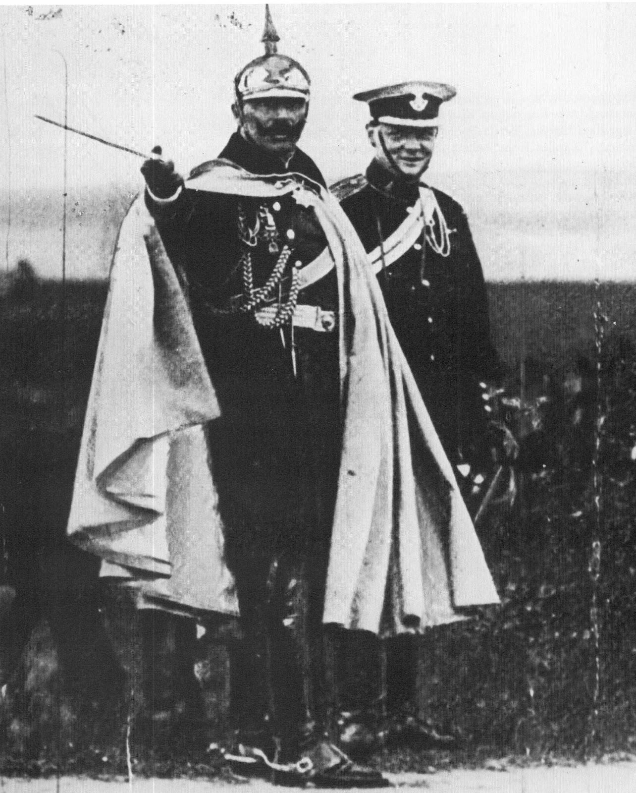 Kaiser Wilhelm II and Winston Churchill during the imperial German army’s autumn maneuvers near Breslau in 1906.jpg