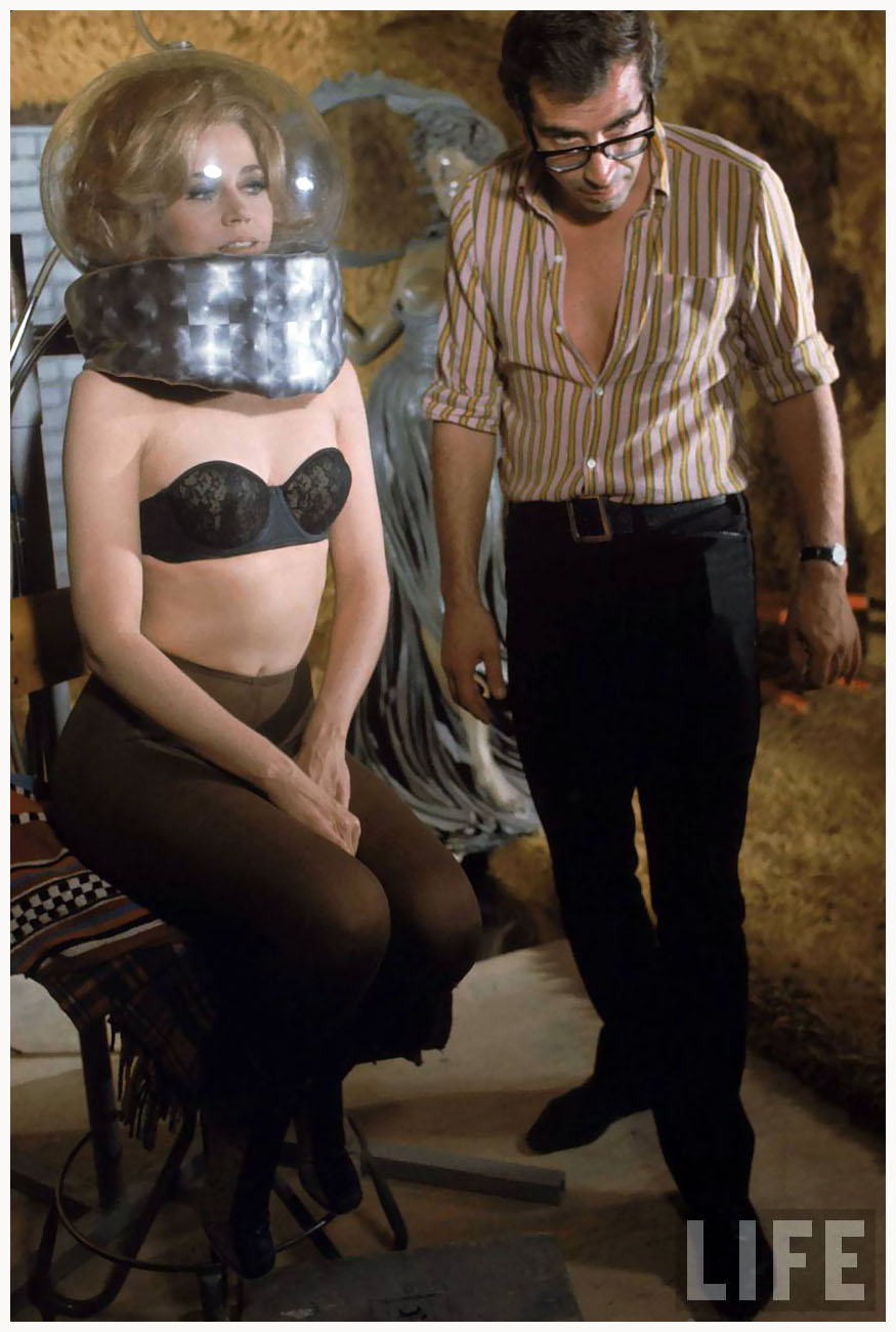 Roger Vadim and Jane Fonda working on movie “Barbarella” near Rome 1967 photo Carlo Bavagnoli.jpg