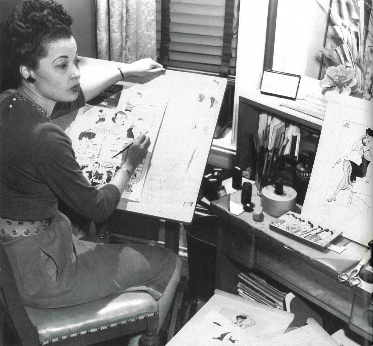 Jackie Ormes, the first African American woman to make a career as a cartoonist, 1940s.png
