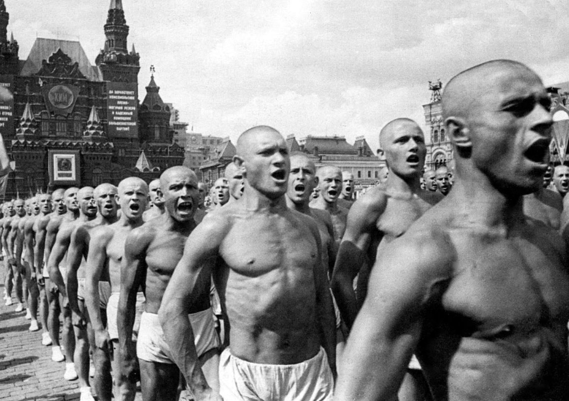 All-Union Physical Culture Parade held August 12 1945, Red Square, Moscow.jpg