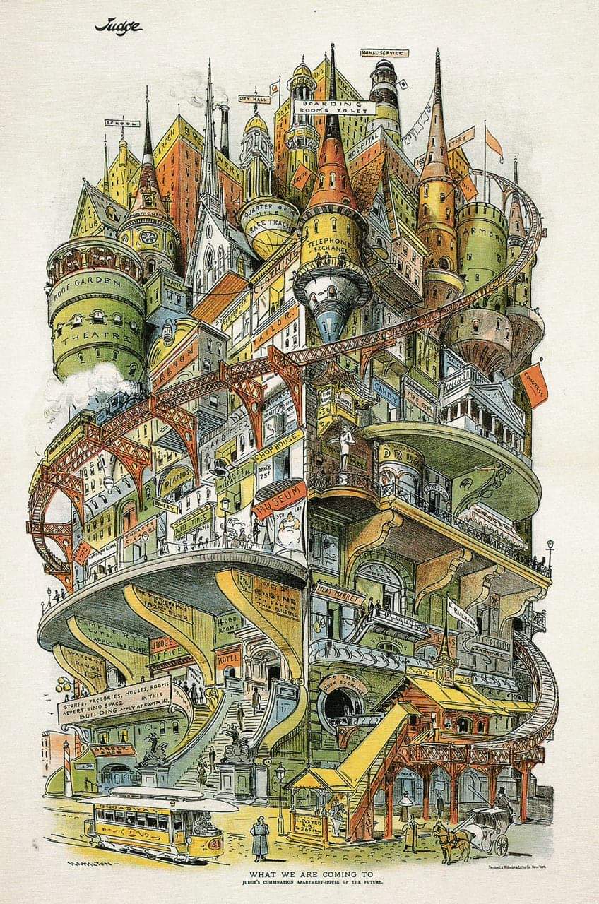 Apartment House Of The Future - by Grant E.Hamilton, from 02.16.1895 edition of Judge magazine.jpg