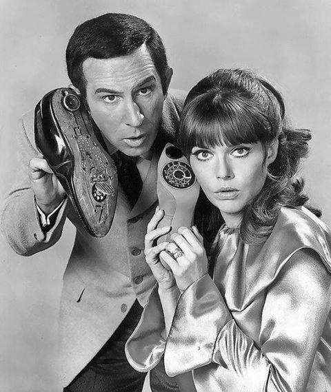 Maxwell Smart and Agent 99 with their shoe phones. Mid-60s.jpg