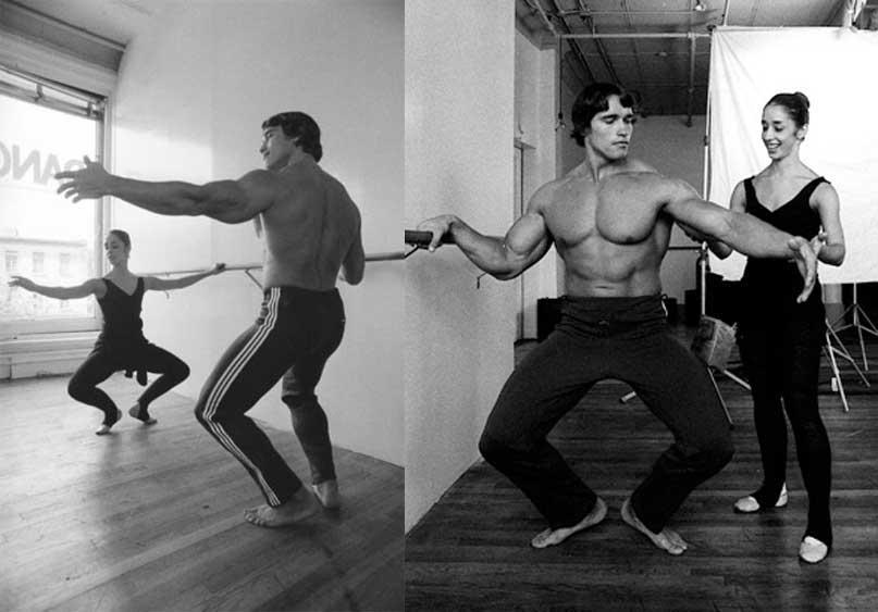 Arnold Schwarzenegger Taking Ballet Lessons 1970s.jpg