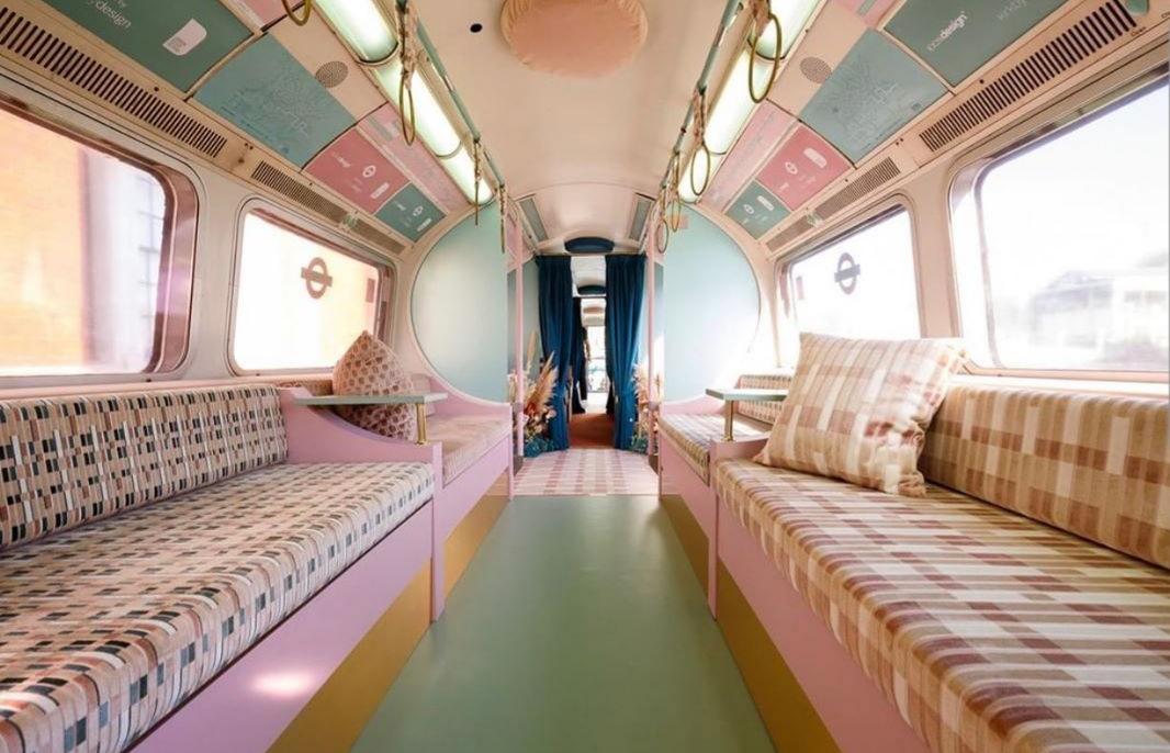 Renovated London Underground train carriage. Designed by Kirkby Design for London Design Week.jpg