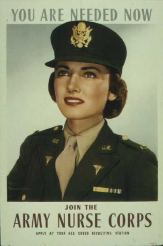 My grandmother was featured on a WWII poster for Army Nurse Corps in 1943.png