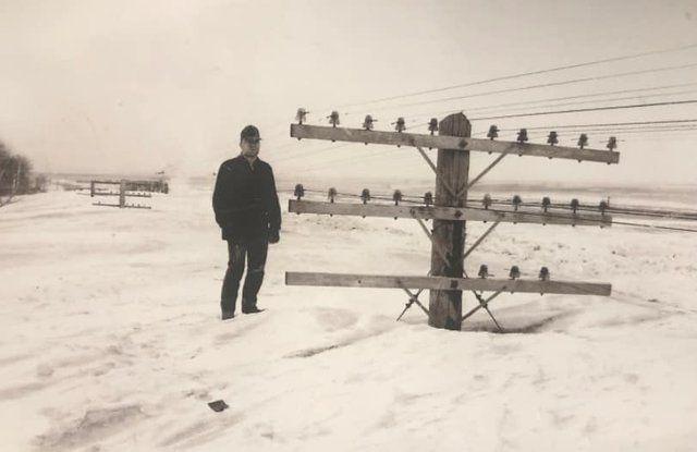 The amount of snow that fell during the great blizzard of 1966 in North Dakota.jpg