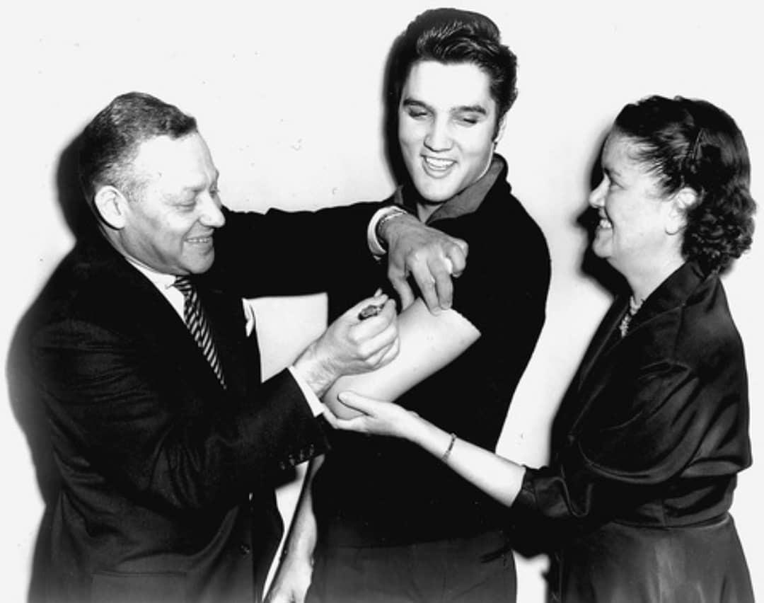 Elvis received his polio vaccination on national TV. That single event was responsible for raising immunization levels in the US from 0.06% to 80% in just 6 months 1956.jpg