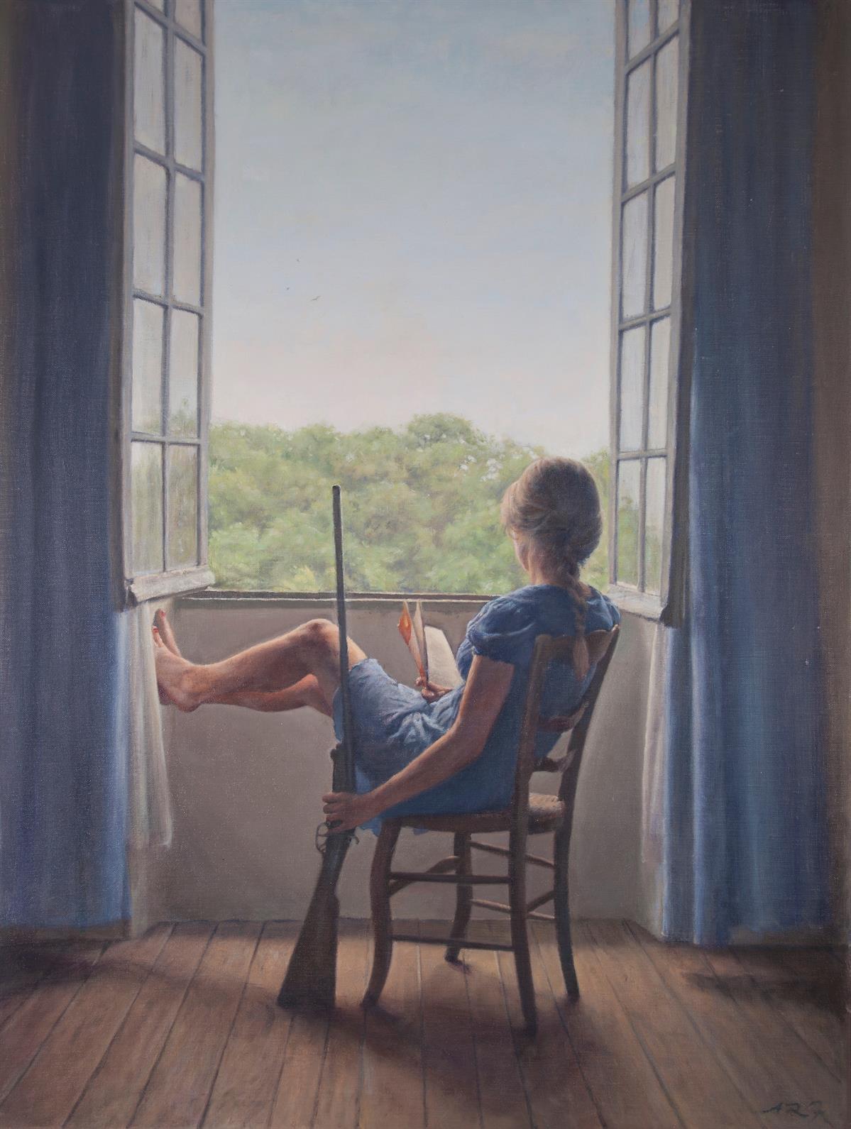 Waiting, Alex Russell Flint, oil on canvas, 2016.jpg