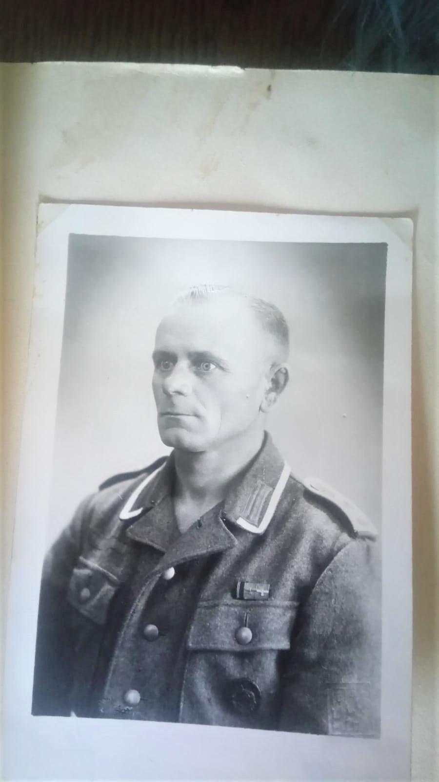 The only existing picture of my great-grandfather who fought at the eastern front and got the 1000 yard stare. At least 12 years of service in the Wehrmacht, wounded, fought in the Winterbattle 1941-1942.jpg