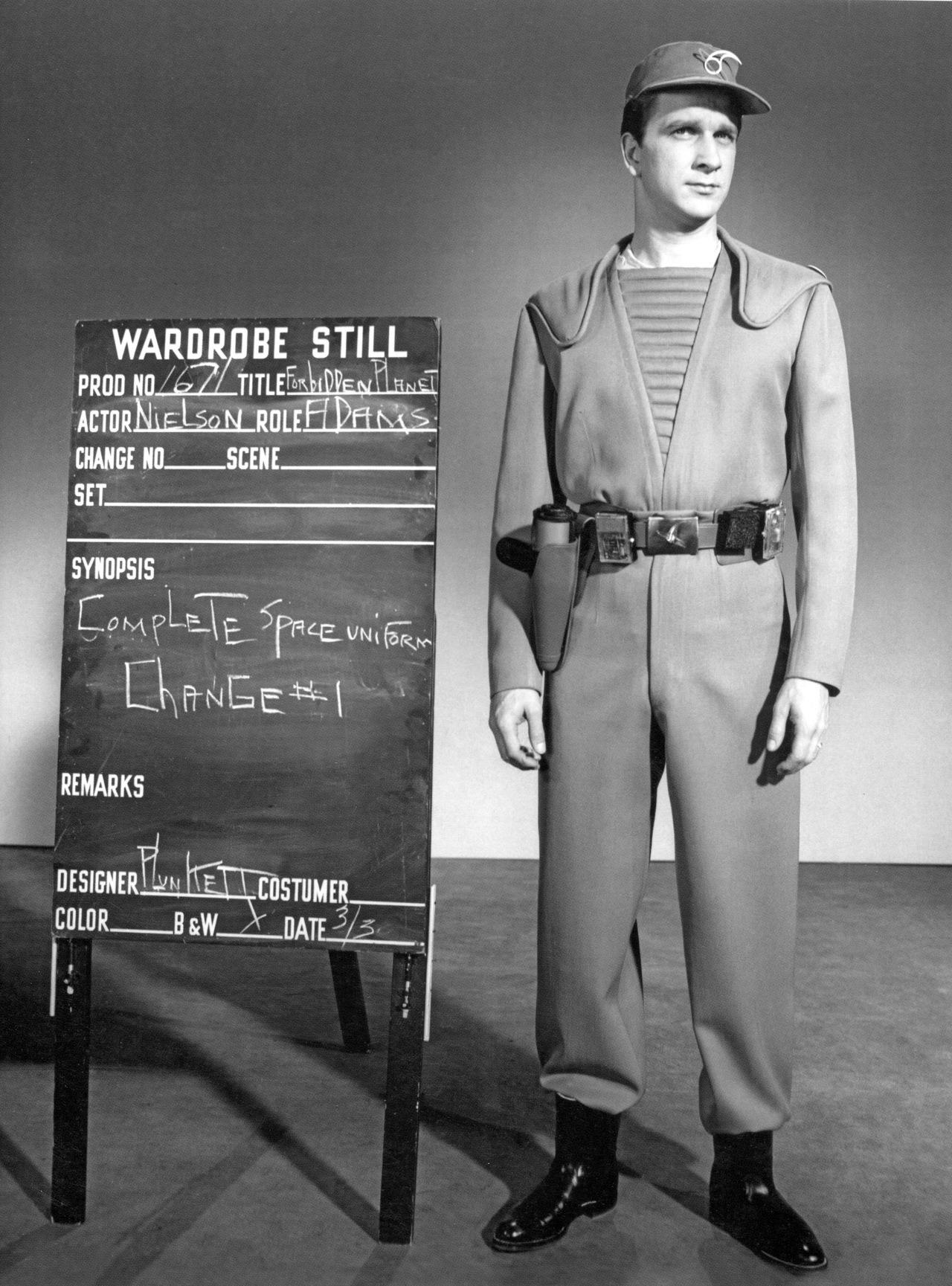 Leslie Nielsen in a costume test for Forbidden Planet (c.1956).jpg