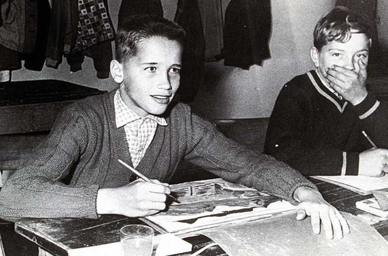 Arnold Schwarzenegger in school, 1961.jpg