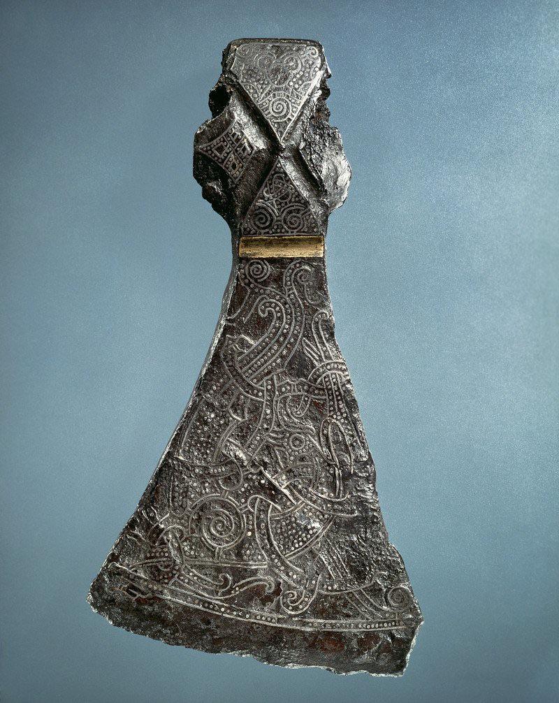 This 1030 year old Viking axe head found in Denmark.jpg