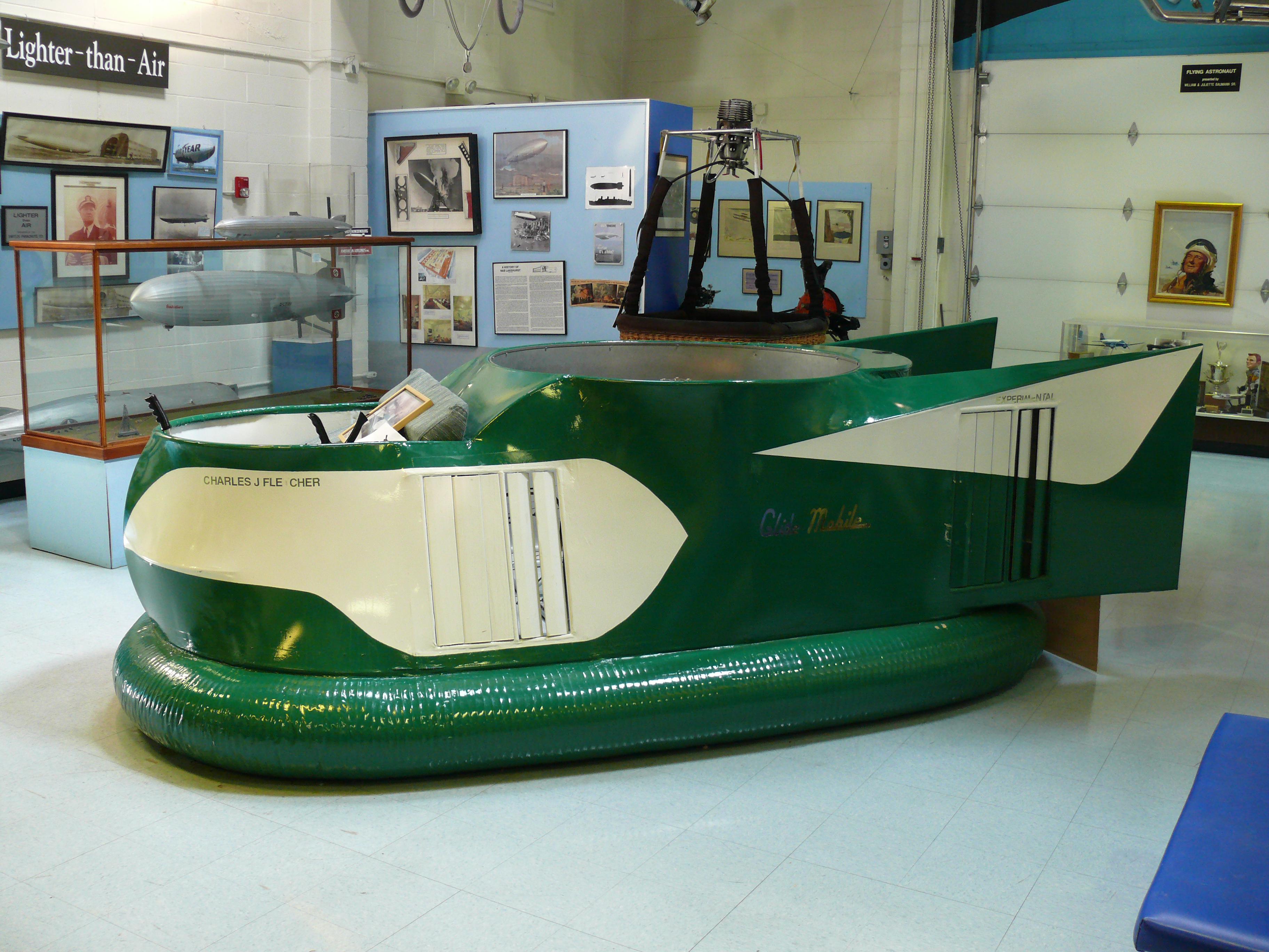 The Glidemobile the world's first hovercraft invented by Charles Fletcher in the 1940's.jpg