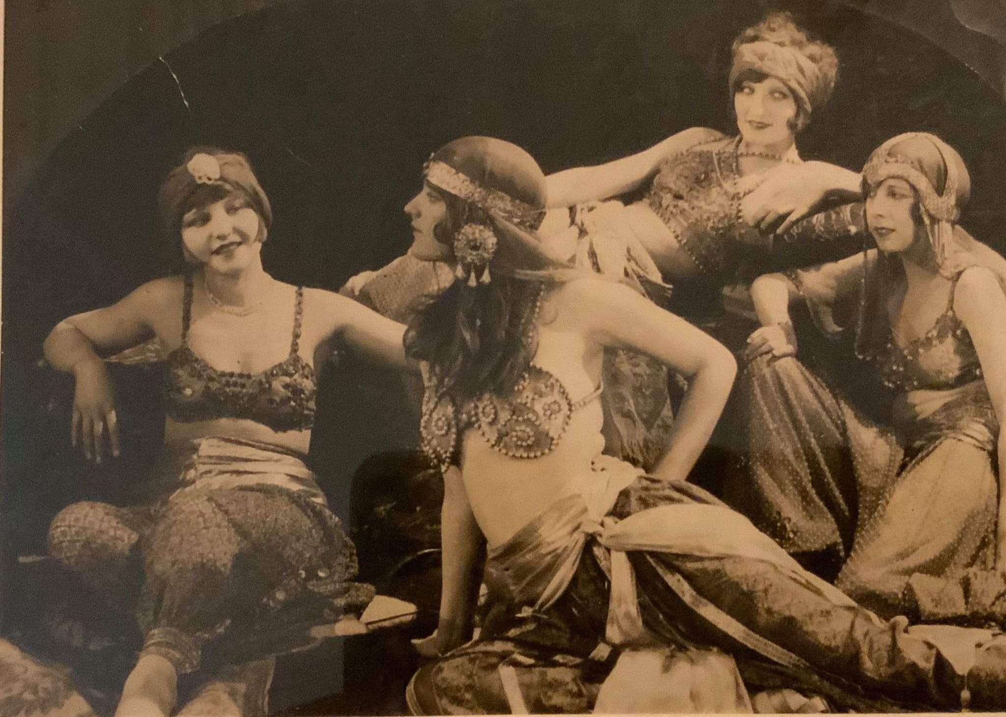 My Great Grandma (second from right) and her sister (far left) as actresses in a silent movie in the 1920s.jpg