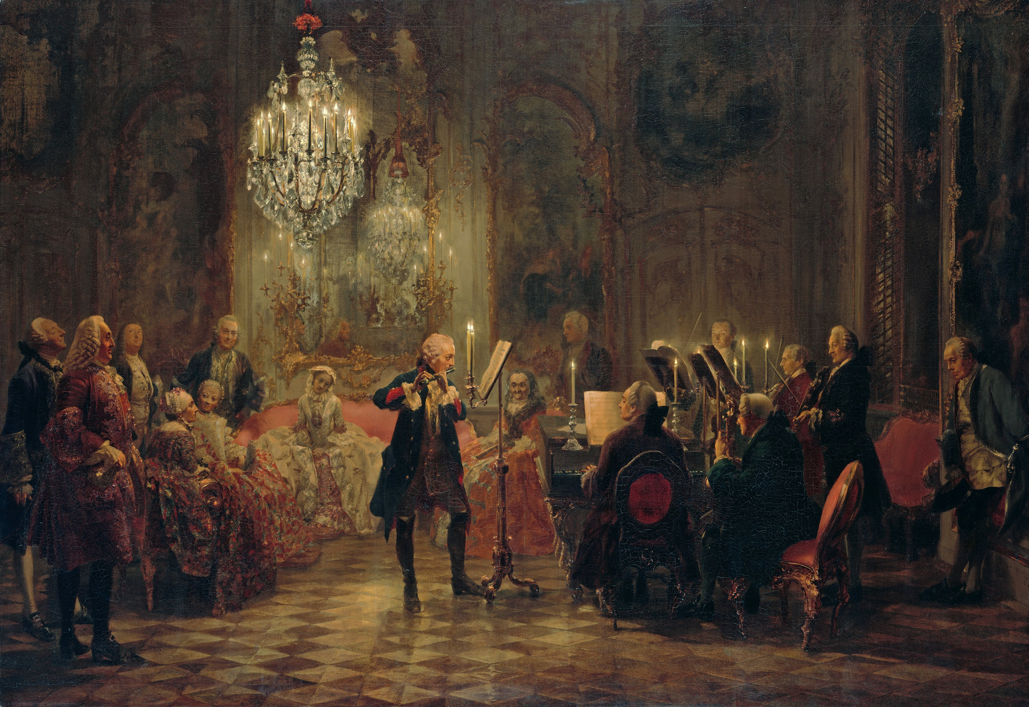 Frederick the Great Playing the Flute at Sanssouci – Adolph Menzel.jpg