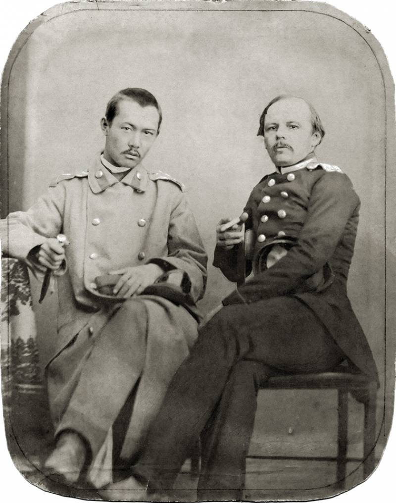 Russian novelist Fyodor Dostoevsky and Kazakh scholar Shoqan Walikhanov looking gangsta (1858).jpg