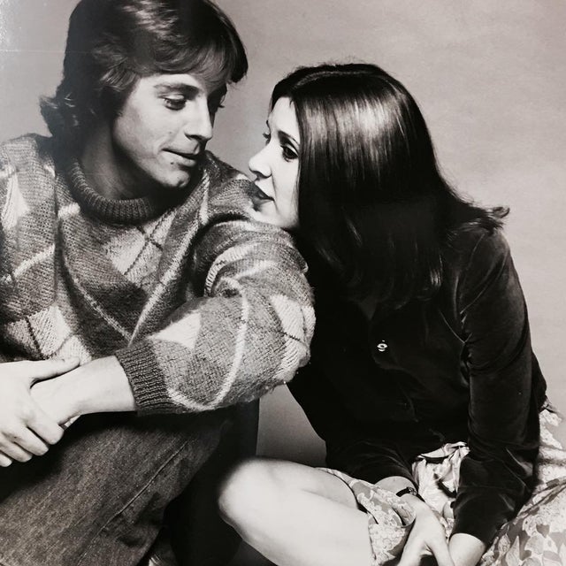 1977 - Mark Hamill and Carrie Fisher - Now that's some old school cool right there....jpg