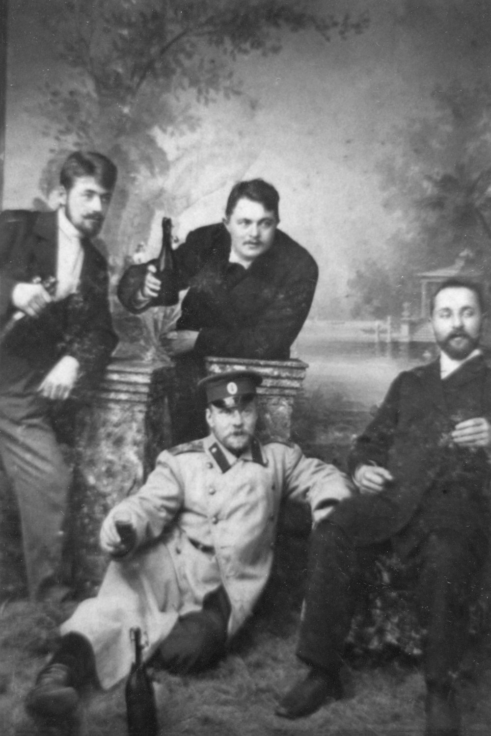 My great great grandfather (centre) with his brother (on the right) and some friends, Russian Poland, circa 1890.jpg