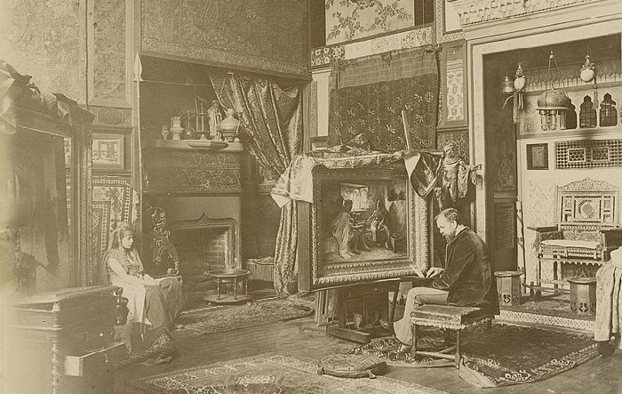 Фредерик Артур Бриджман в своей парижской студии, около 1885.jpg