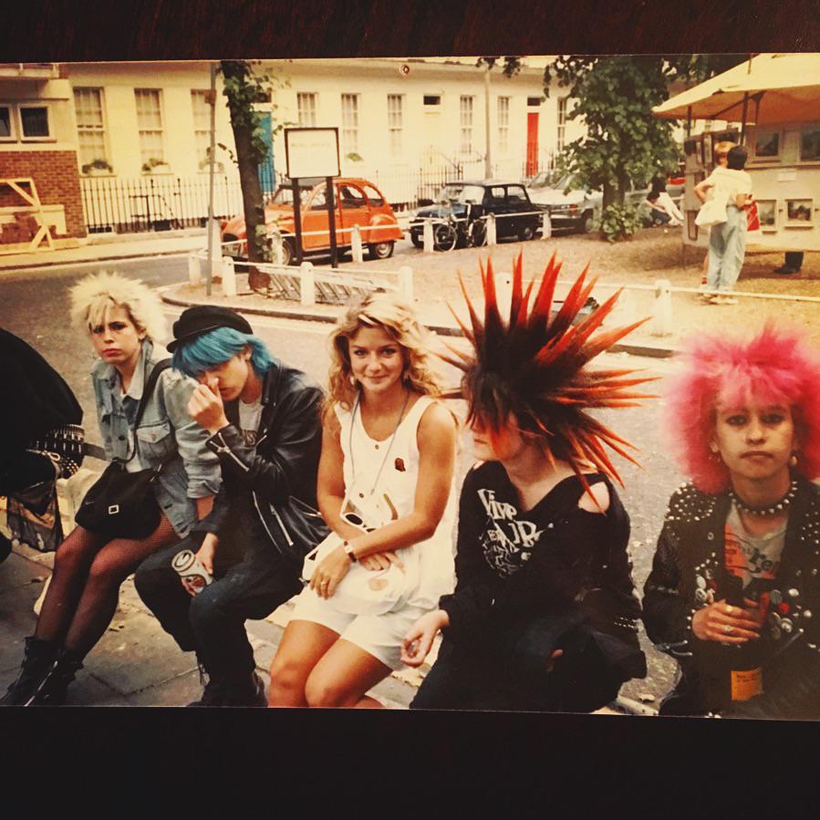 My clean-cut mom with London Punks, 1982.jpg