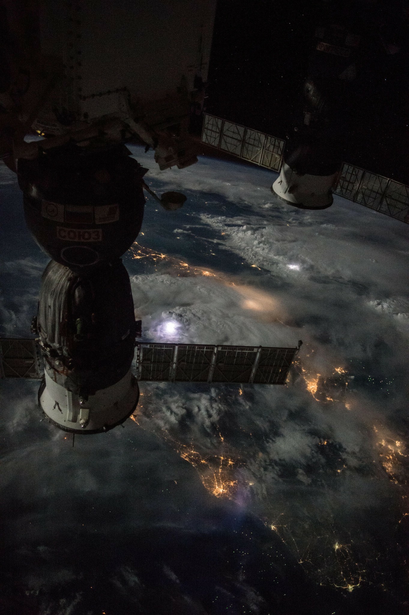 Photo taken from the International Space Station flying over thunderstorms.jpg