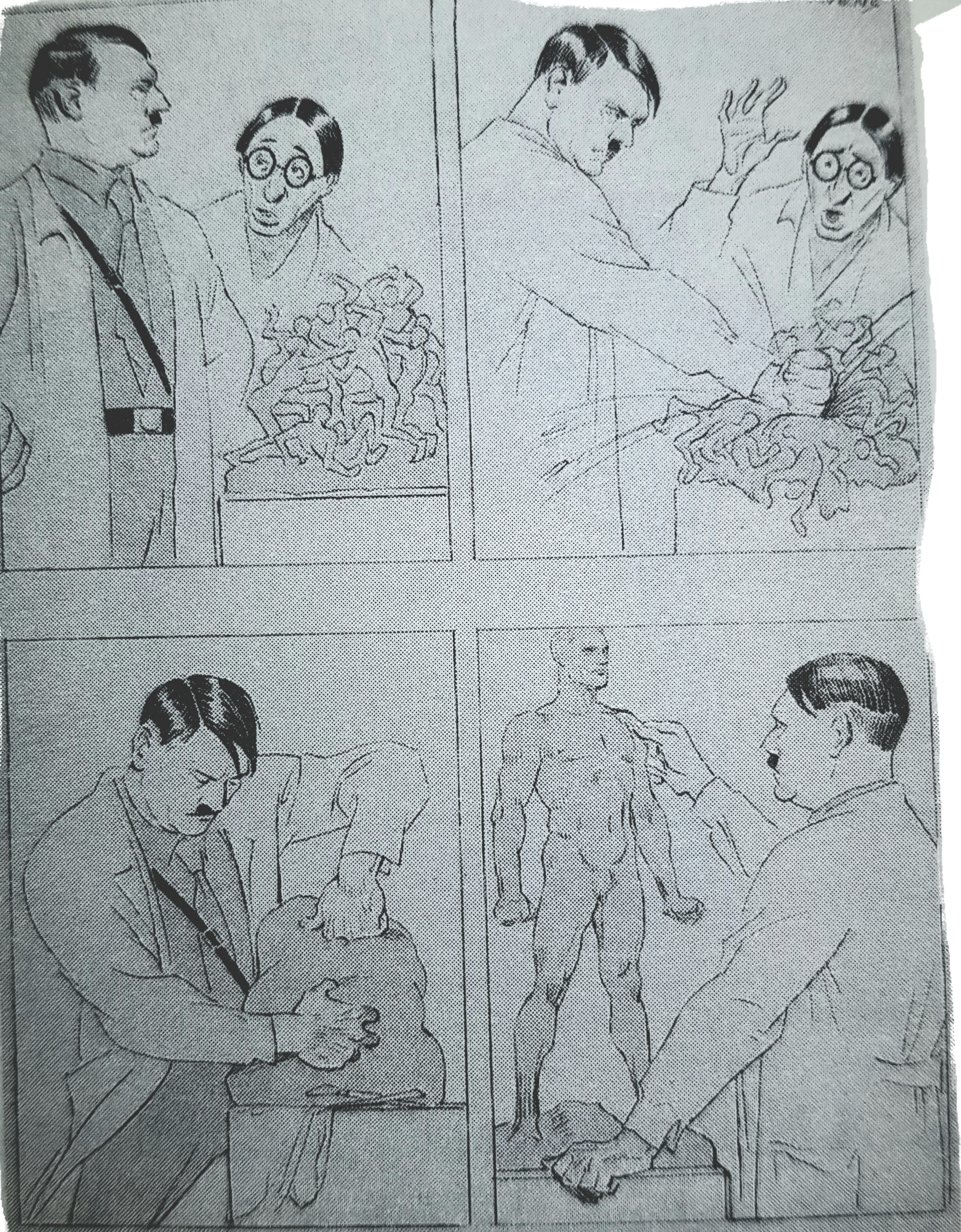 A Nazi cartoon from 1933. Hitler is presented as a sculptor who creates superhuma.png