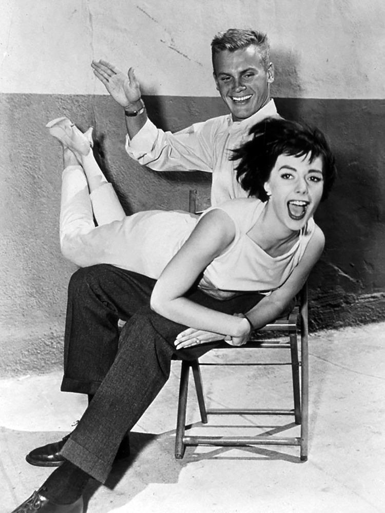 Tab Hunter and Natalie Wood promo for 'The Girl He Left Behind' (1956).jpg