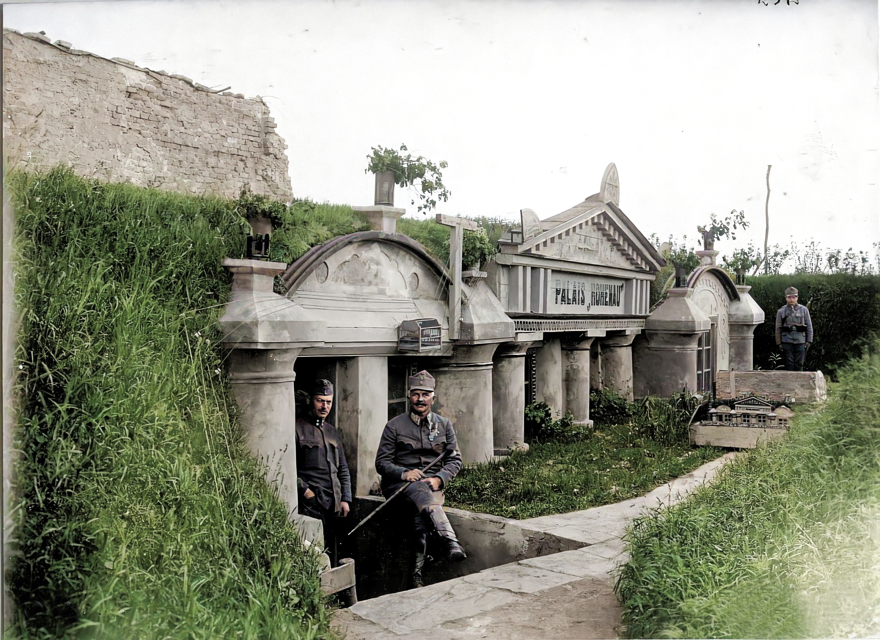 Little palace built in Austro-Hungarian trench near Lviv on Russian front during WW1, 1915 [Colorized].jpg