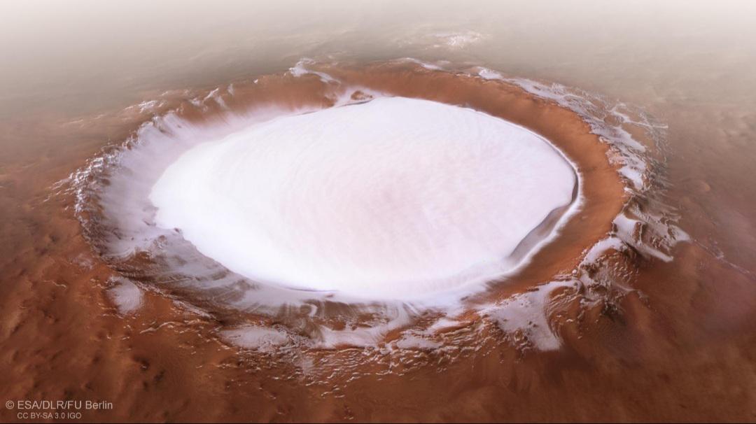 First pic of water ice on Mars, by ESA in 2018.jpg