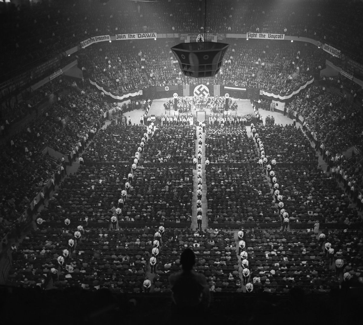20,000 Americans attend a Nazi rally in Madison Square Garden, February 20, 1939.jpg