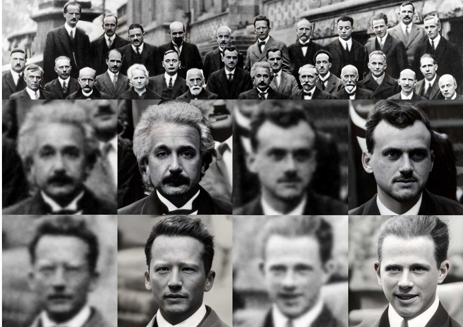 Restored face images from the group photo taken in the Solvay Conference, 1927.jpg