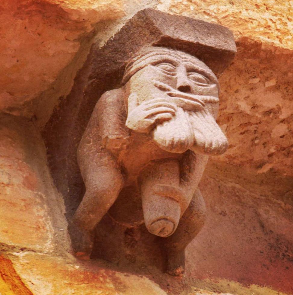 This corbel figure from the church of San Martin de Elines in northern Spain.jpg
