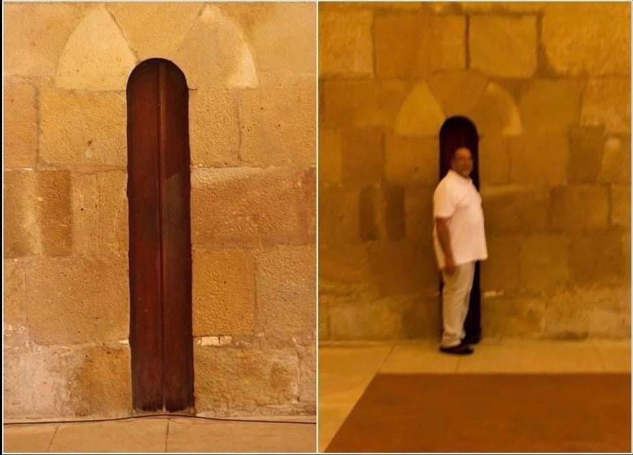 The door dining area of the Alcobaca monastery in Portugal was made narrow so that monks who got too fat were forced to go into fasting.jpg