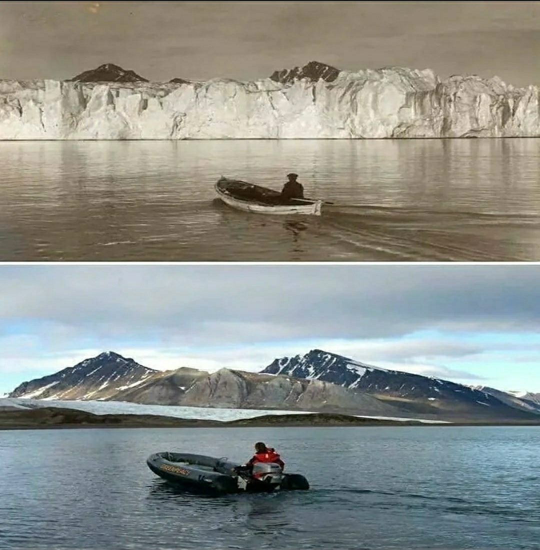 The first photo was taken in the early 1900s, the second photo was taken in the early 2000s (The Artic).jpg