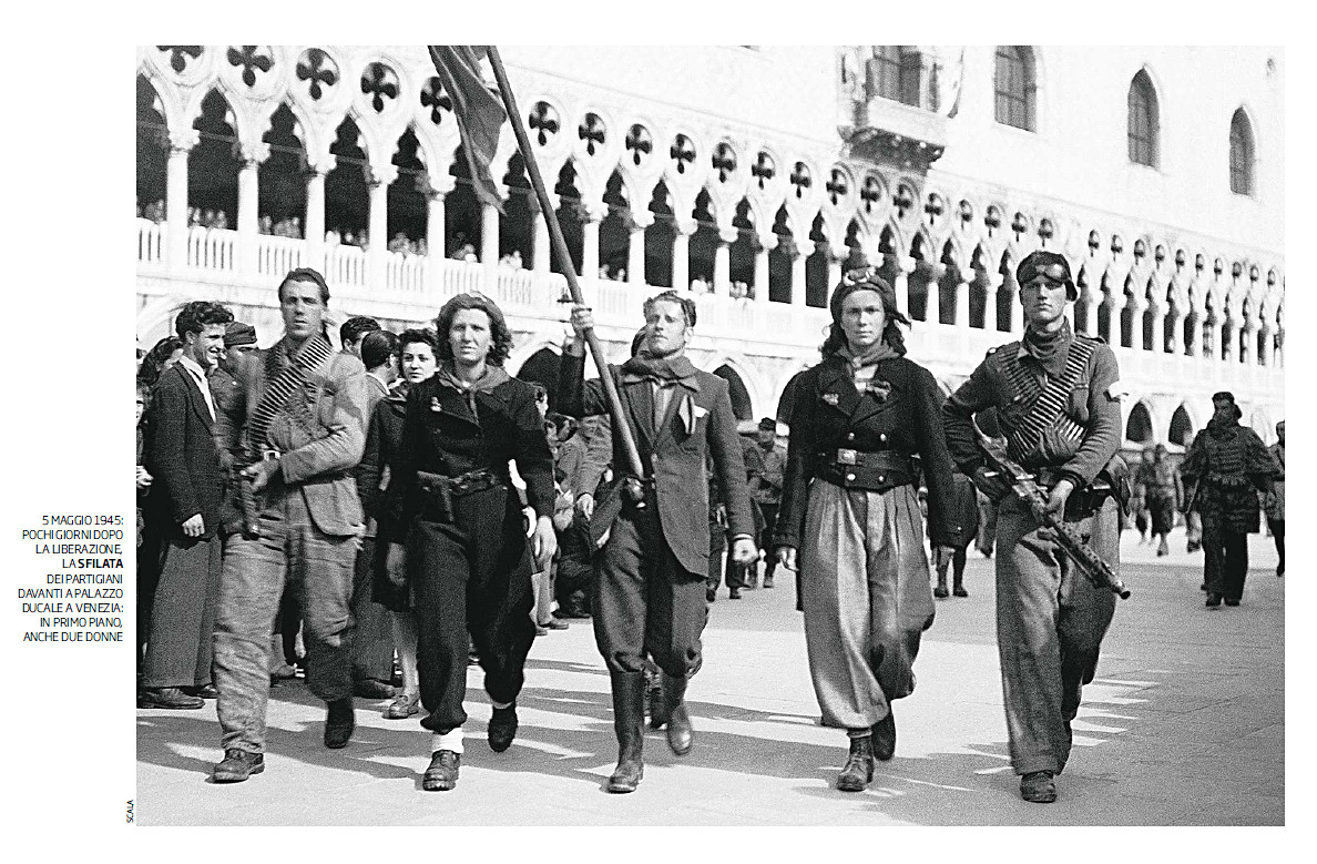 Italian partisans marching into Venice after the liberation of Italy in 1945.jpg