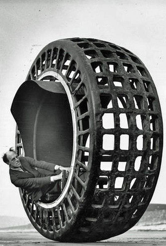This is the Dynasphere, a monowheel electric wheel that could reach speeds of 25 mph, 1932.jpg