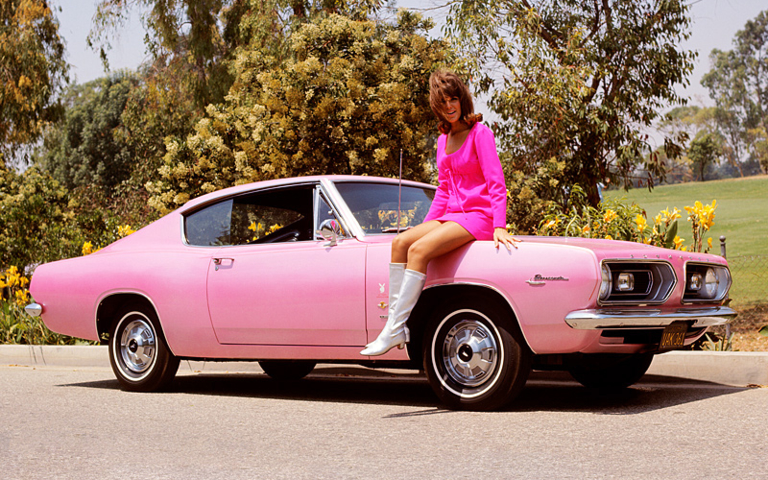 Lisa Baker with her new Plymouth Barracuda - 1967.jpg