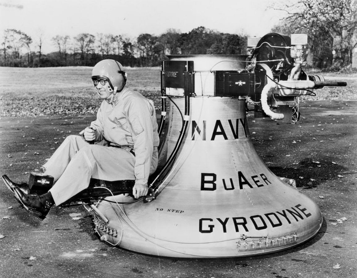 Prototype of a Gyrodyne air cushion drone for the US Navy. Circa 1960's.jpg