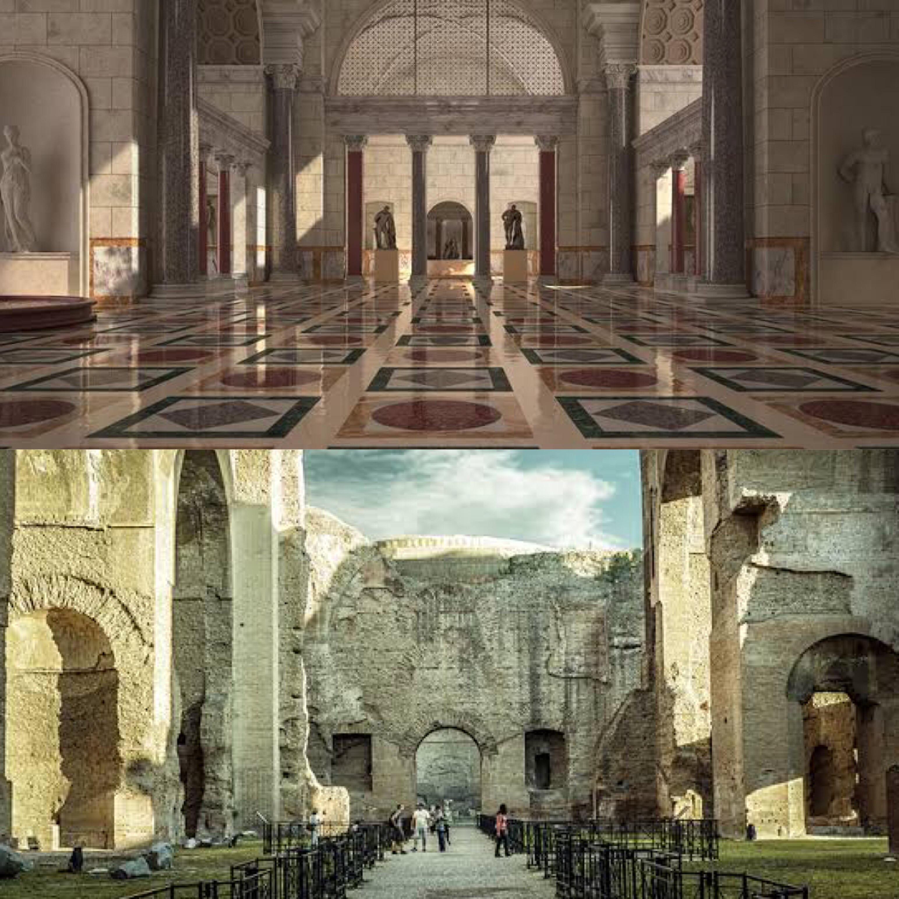 The Baths of Caracalla in Rome, before and now.jpg