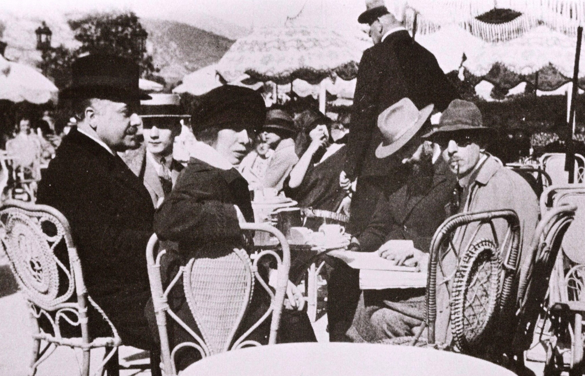 Diaghilev, Nijinska & Stravinsky in Monte Carlo (1923). Library of Congress Collection.jpg