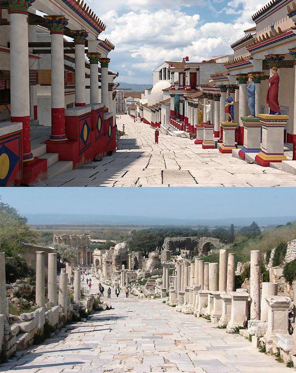 a reconstruction of Curetes Street in ancient Ephesus.jpg