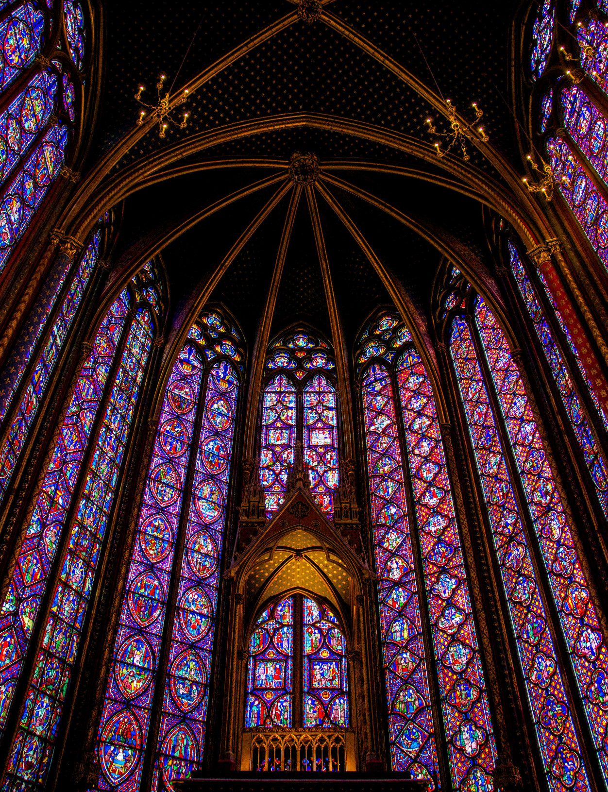 The Sainte-Chapelle in Paris was commissioned by King Louis IX, possibly from architect Pierre of Montreuil between 1242 and 1248 in the Palais de la Cité, then the royal residence.jpg